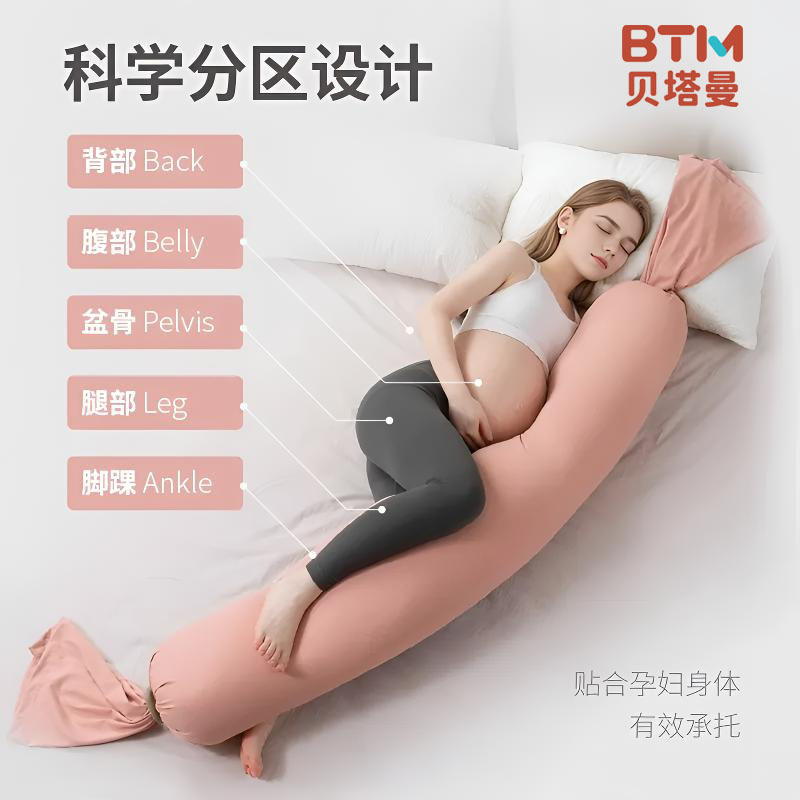 贝塔曼糖果透气舒适孕妇侧睡护腰枕头托腹U型枕睡觉靠枕孕妇枕