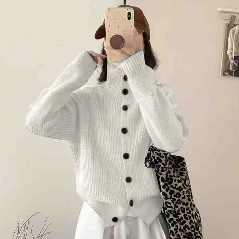 DIDORSSBO秋冬慵懒风时尚潮流休闲保暖百搭纽扣毛衣针织开衫MY928