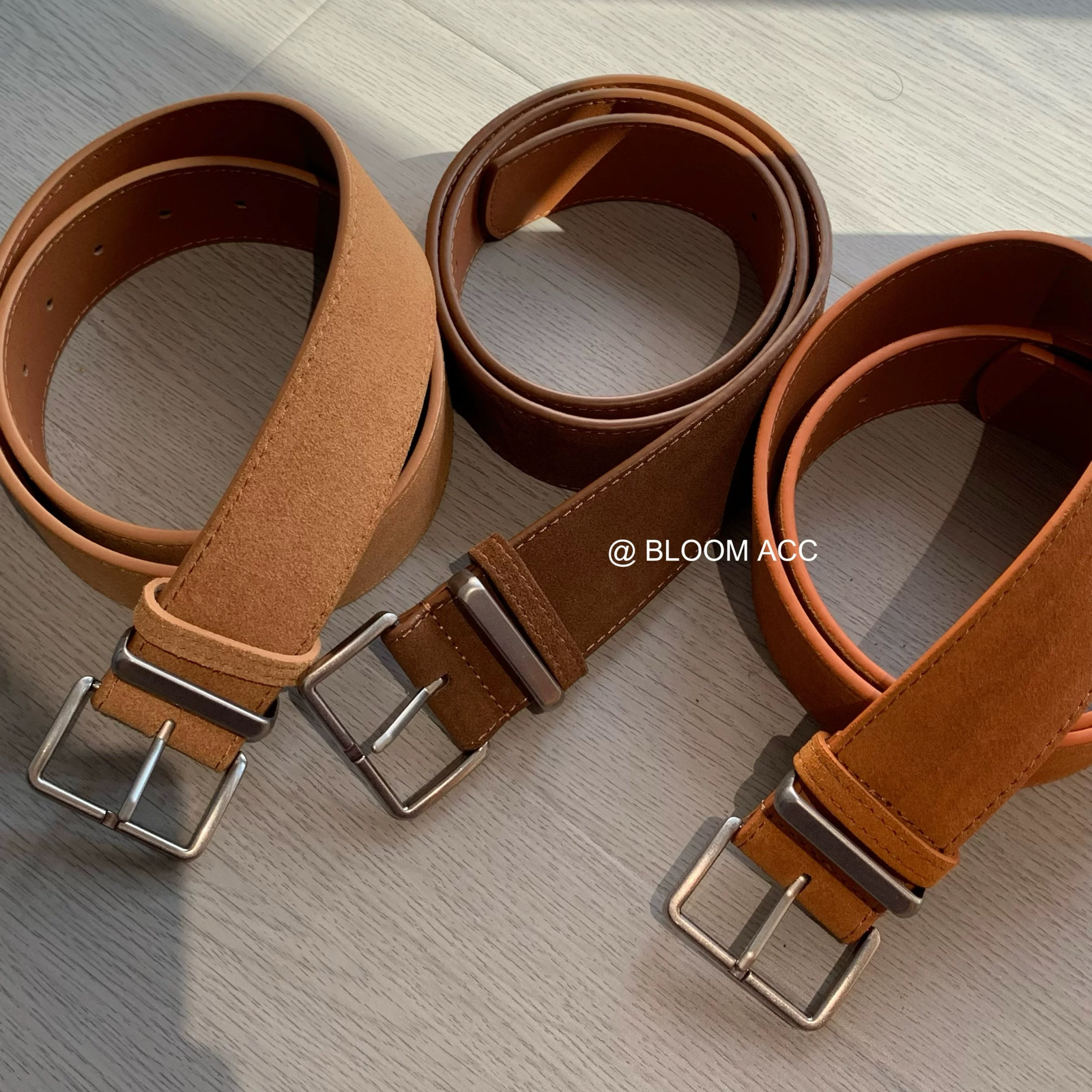 韩国流行秋冬新款复古磨砂绒面土棕黄色腰带二层牛皮真皮皮带裤带