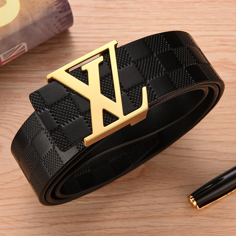 香港Npkp/皮带男真皮商务休闲宽版男士腰带男平滑扣高档牛皮百搭