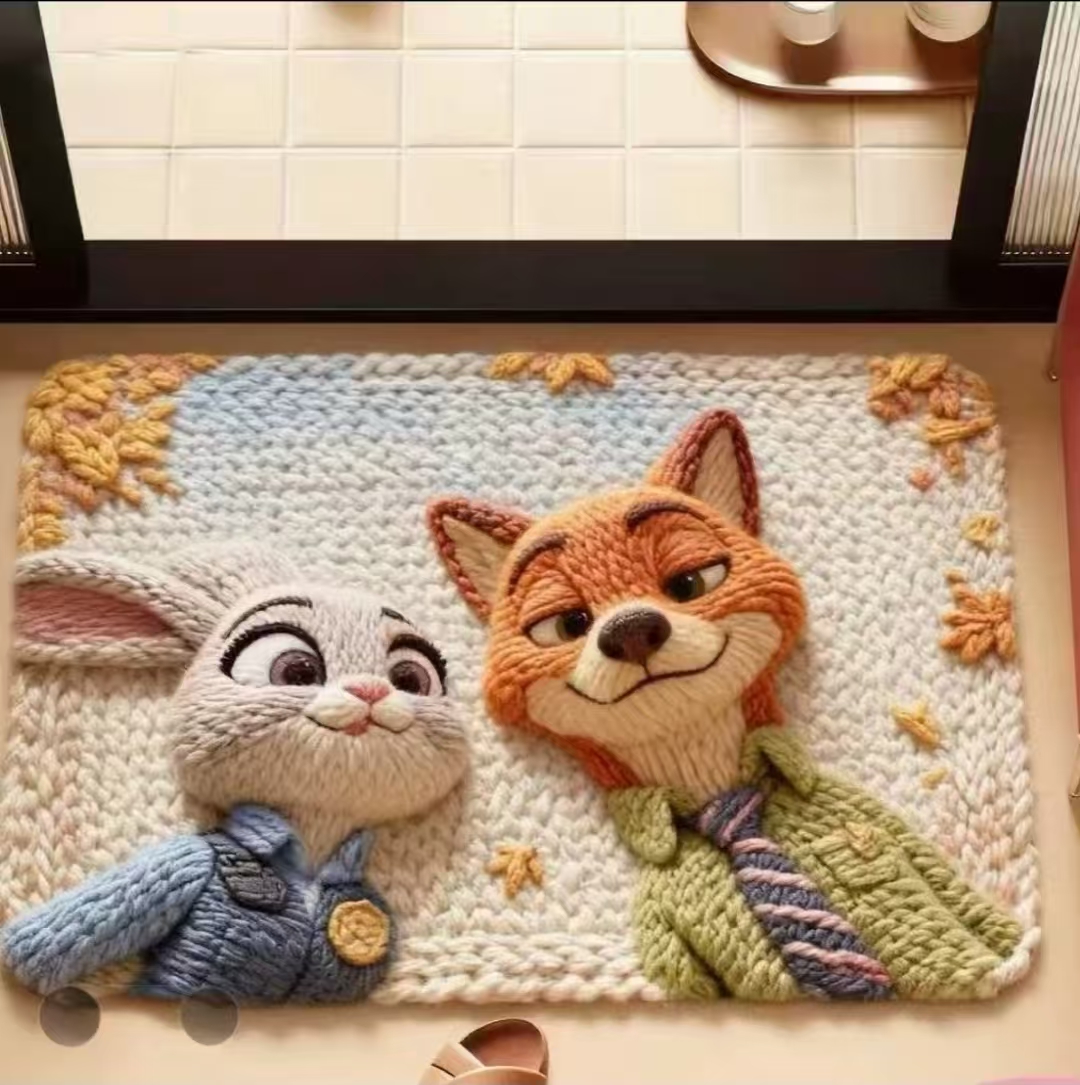 【毛线风】吸水防滑脚垫卡通可爱垫卫生间玄关垫通用脚垫