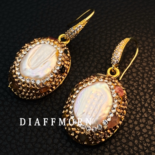 铁合金仿珍珠耳饰 YM《暮色阑珊》 重工复古高级气质百搭耳环项链