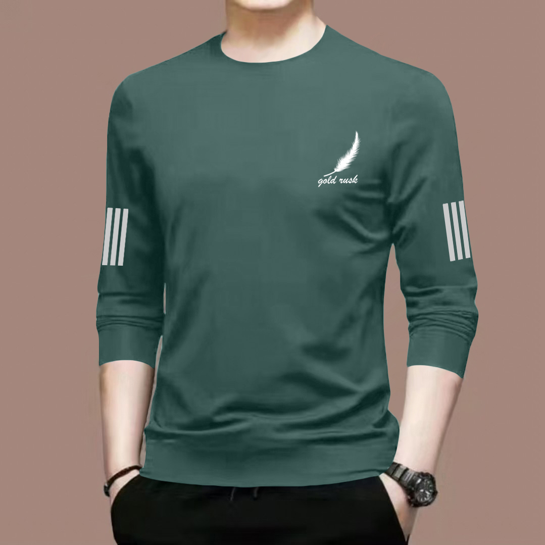 长袖春秋季休闲圆领秋衣长T宽松透气百搭长袖T恤打底衫