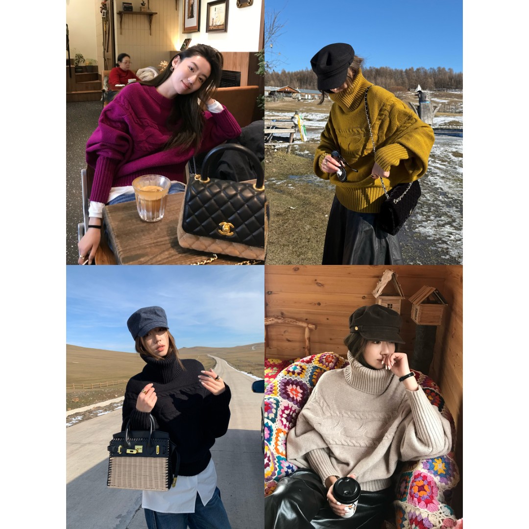 Gakee【织梦】秋冬复古宽松休闲日系松弛风毛衣M38620GK54.