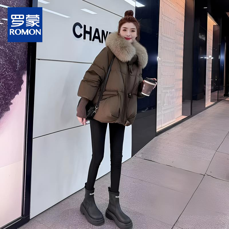 2025新款冬季显瘦大毛领加厚短款保暖羽绒服女时尚洋气小个子外套