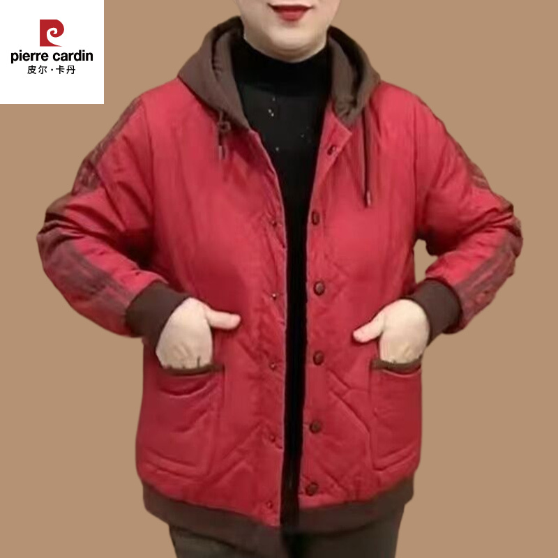 皮尔卡丹妈妈休闲棉衣外套加绒加厚棉袄2025新款中老年女冬装洋气