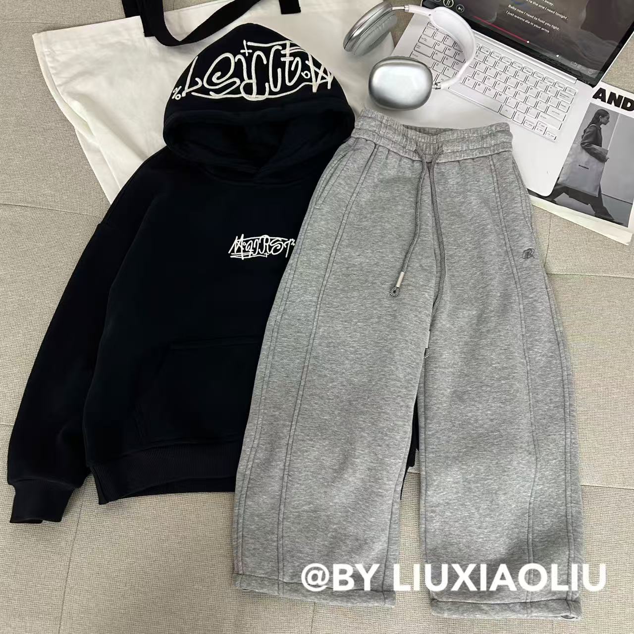 杭州六小六正版BY LIUXIAOLIU秋冬季儿童加绒卫裤17826