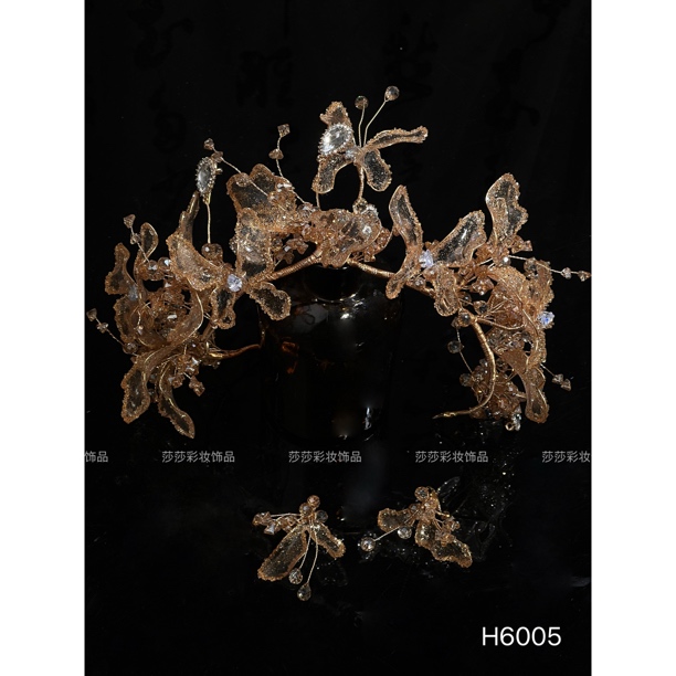 H6005 香槟蝶影超仙蝴蝶皇冠