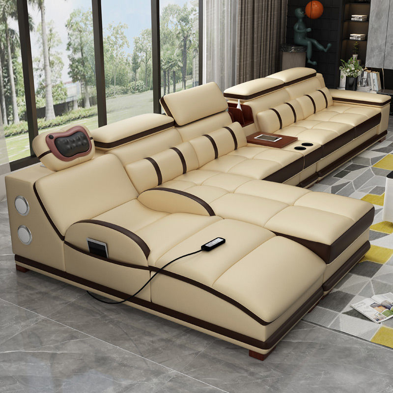 真皮沙发皮沙发客厅组合大小户型多功能音乐按摩沙发整装现代简约