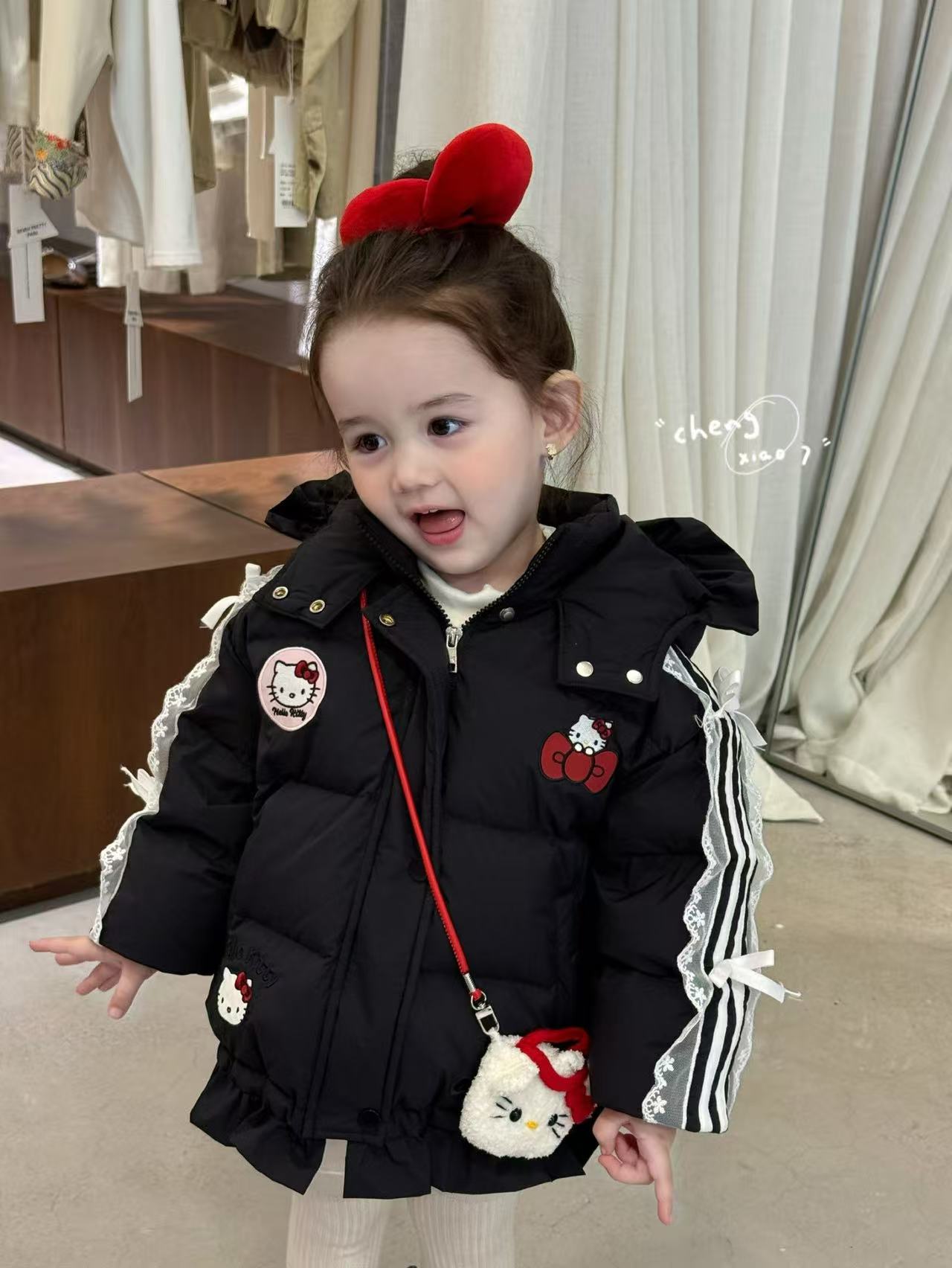 【橙小7现货】女童黑色卡通加厚羽绒服（5538-冬A）汉服