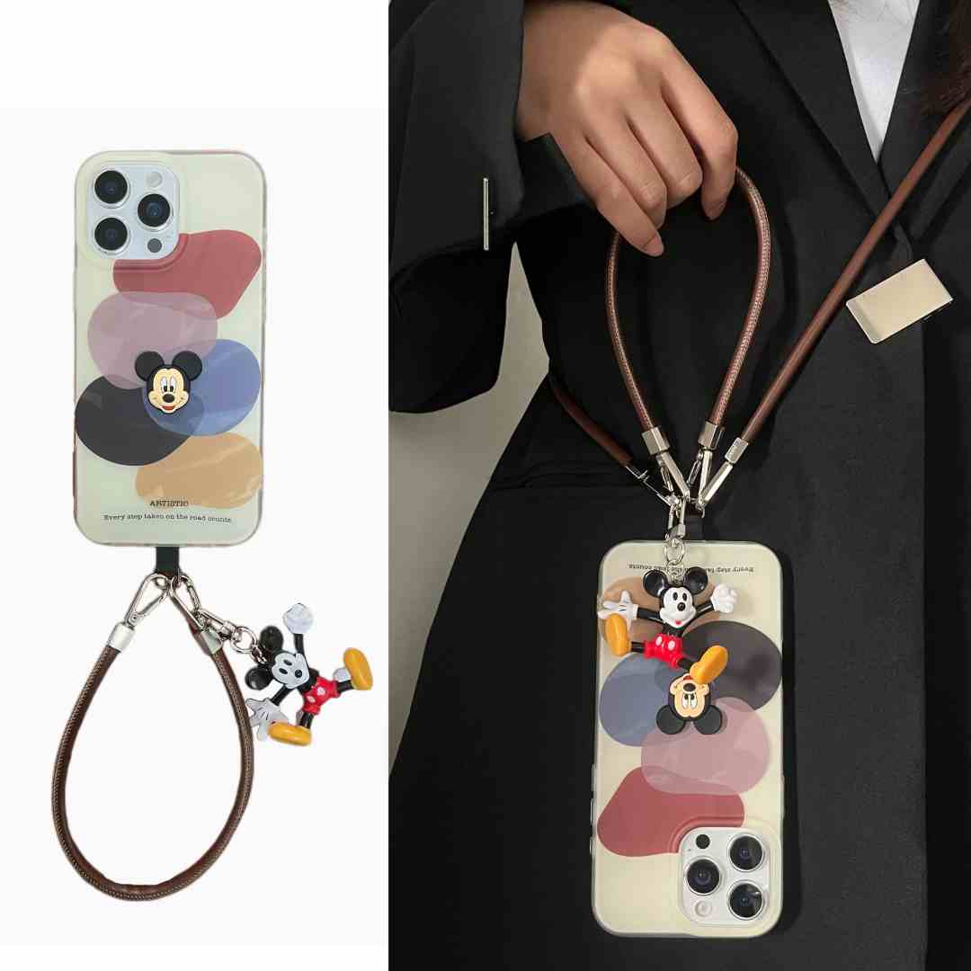 创意黑棕几何颜料色块米奇适用苹果16promax手机壳iPhone17pro新