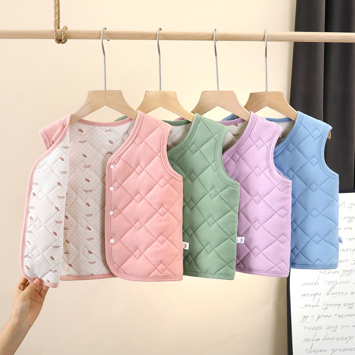 【校服神器马甲温感】保暖加厚男女宝宝坎肩夹棉内搭背心冬装氛围感