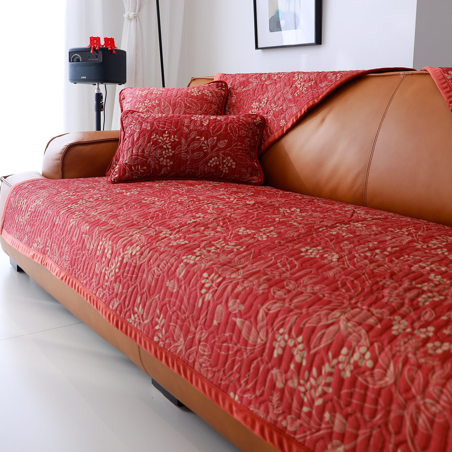 【喜气洋洋】新款红色喜庆沙发垫防滑沙发盖布美式冬季冬天沙发坐垫