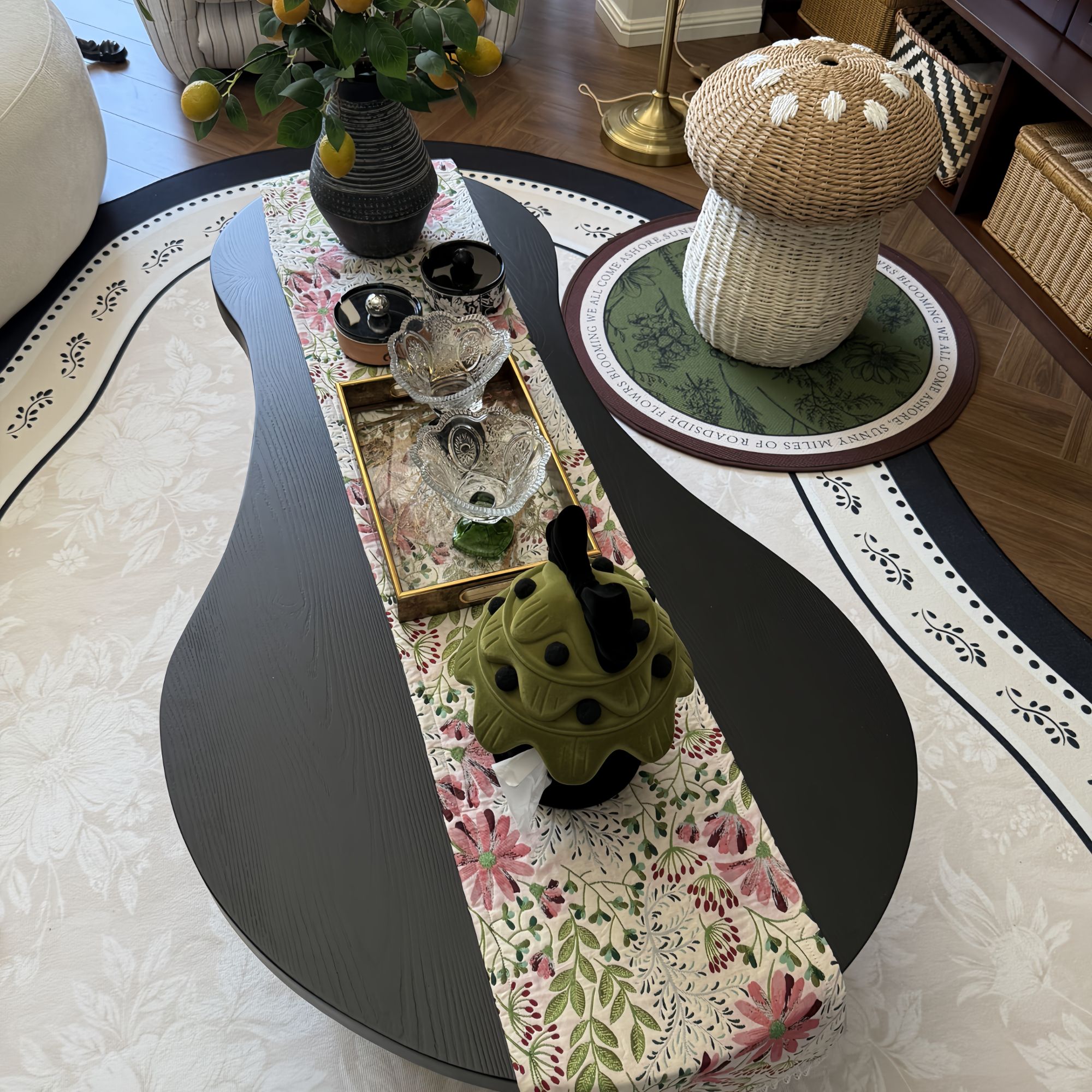 高级复古提花桌旗田园风绝美轻奢高级感餐桌长条装饰鞋柜防尘盖布