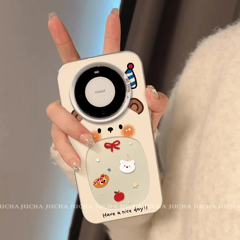 蝴蝶结小熊适用苹果17华为mate70pro/mate60pro/oppoX8U/vivox200