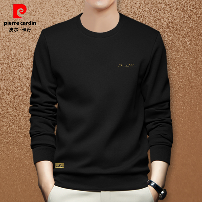 皮尔卡丹2025秋冬季新品男士圆领休闲卫衣简约优惠时尚百搭男卫衣