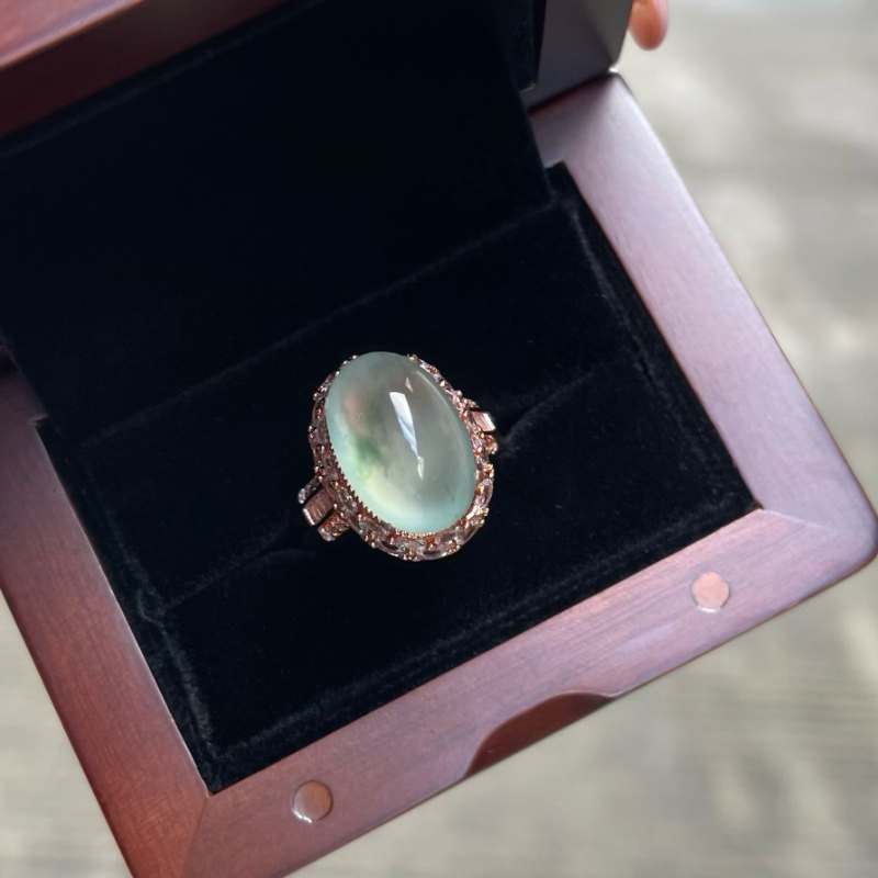 冰透翡翠蛋面老坑种起光蛋形饱满大颗可以镶嵌戒指项链坠手链