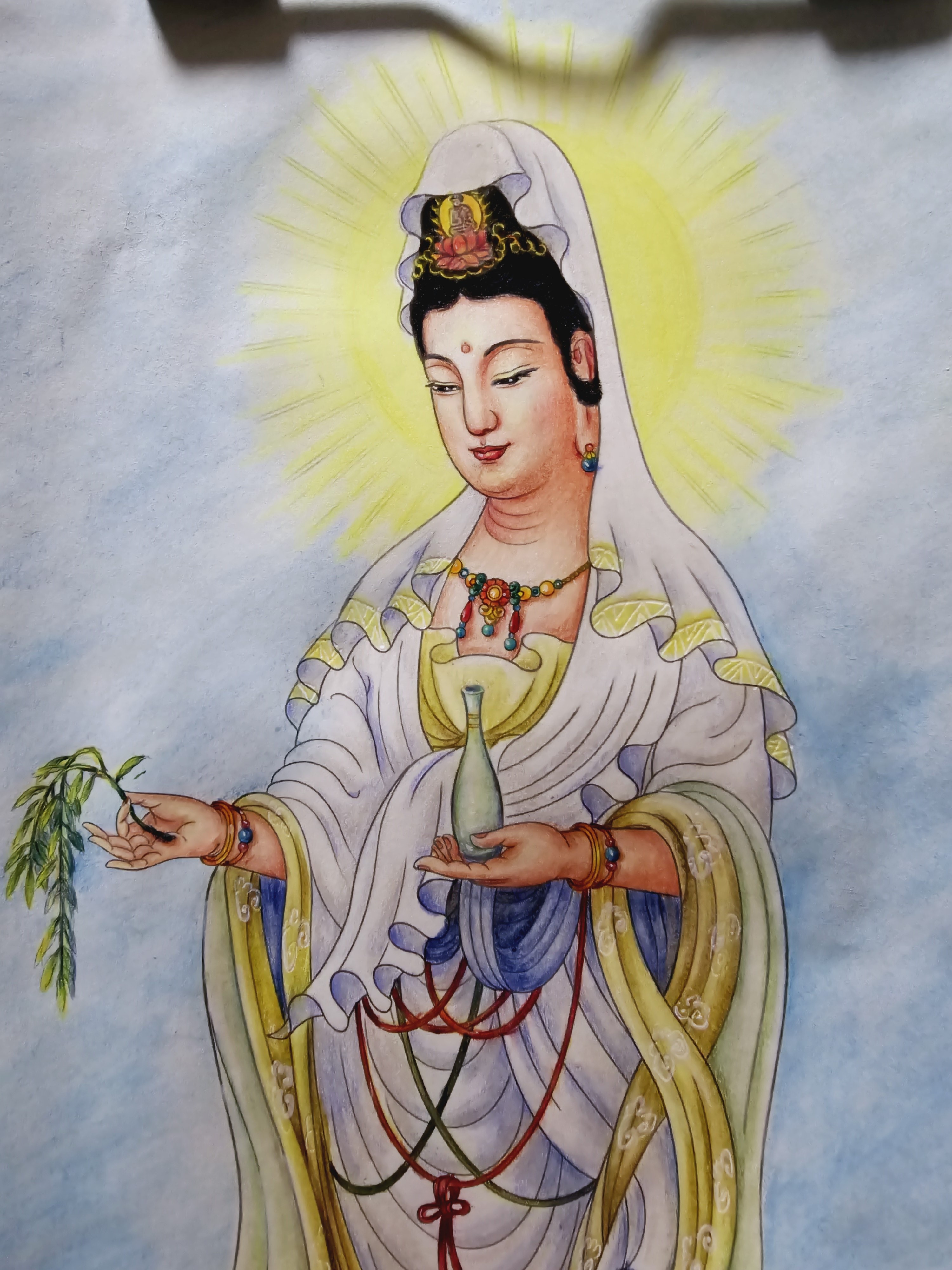 大绘观彩铅涂色三十三观音菩萨33画像阿弥陀佛唐卡画画彩绘临摹