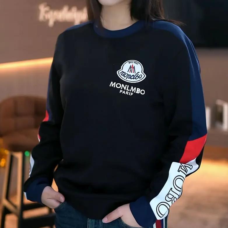 蒙口兰伯秋冬新款男士撞色时尚长袖圆领潮流百搭柔软亲肤卫衣