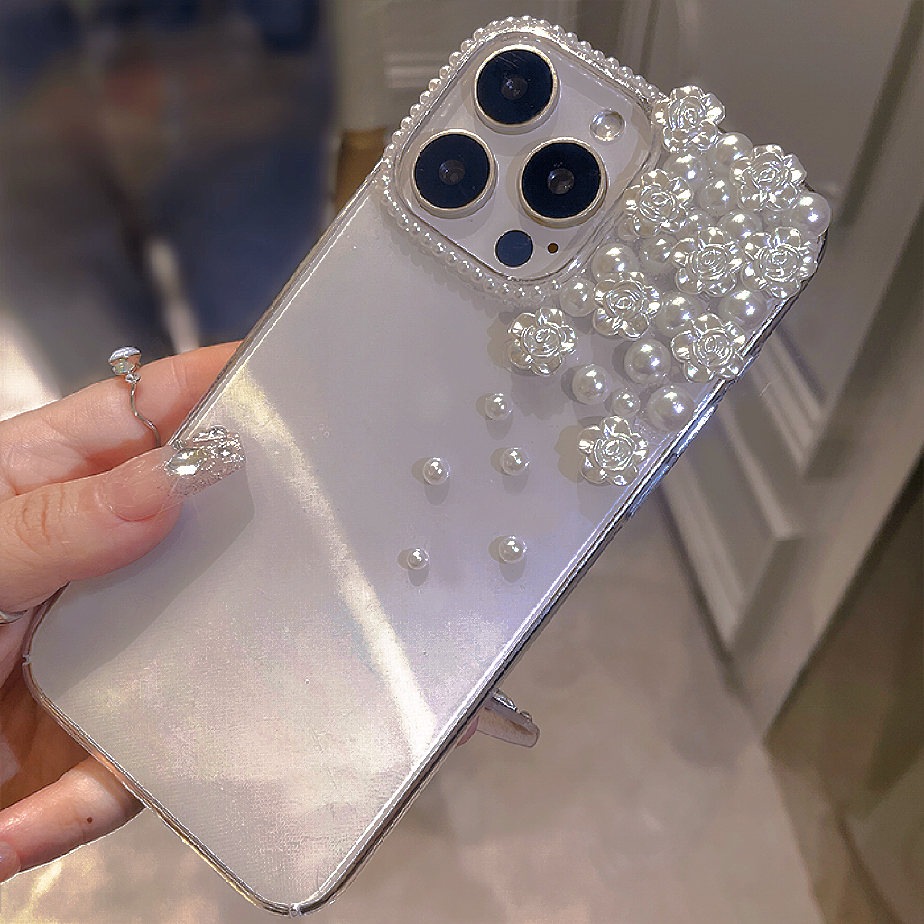 新款奢华珍珠适用苹果17promax手机壳iphone16高级感1514花13套12