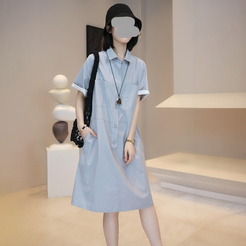 2025夏季气质减龄polo领工装小众连衣裙女休闲夏季挂脖polo连衣裙