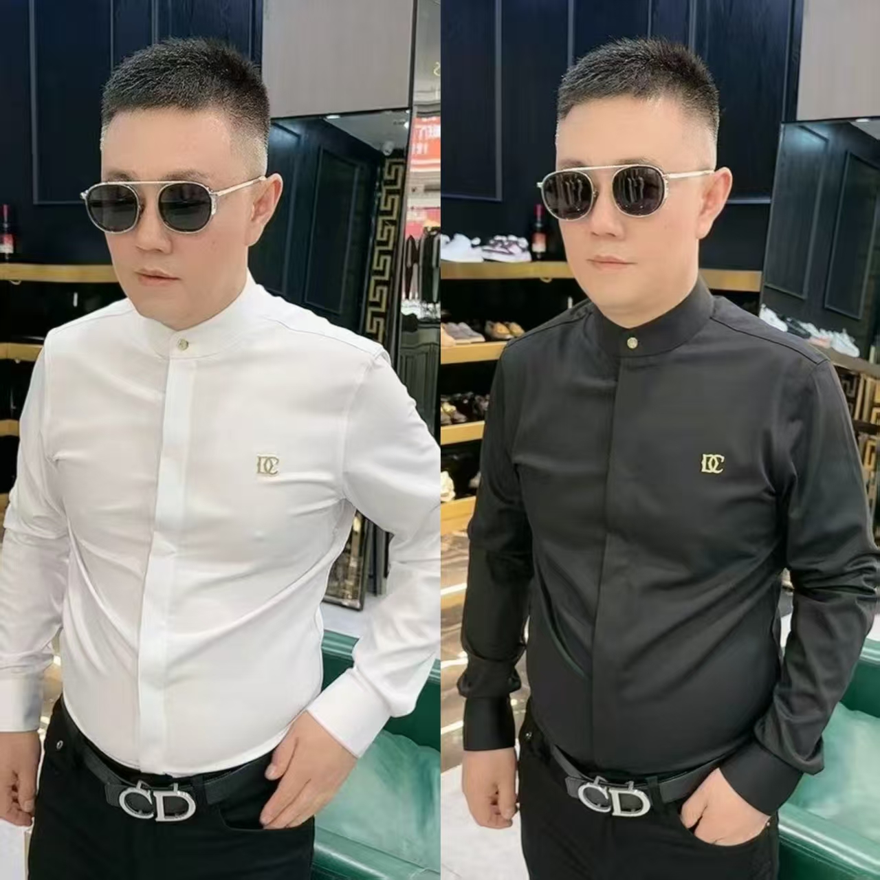 （DC）秋冬 新款 两色 莫代尔 暗扣 寸领 长袖 衬衫 JNA2516