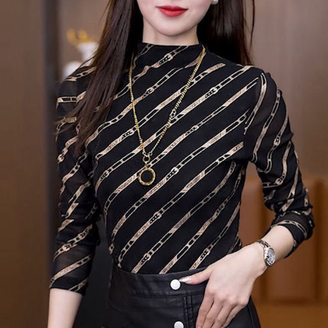 2025秋装显瘦百搭打底洋气新款衬衫女T恤减龄时尚小衫女休闲上衣