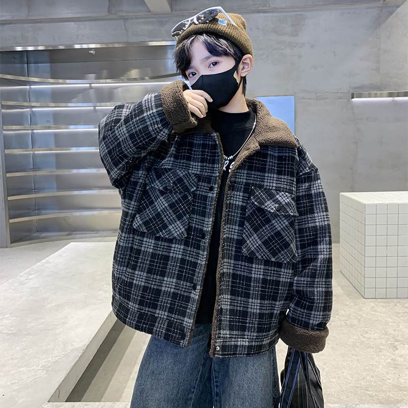 男童外套秋冬款2025新款儿童装男孩加厚冬季冬装中大童炸街衣服潮