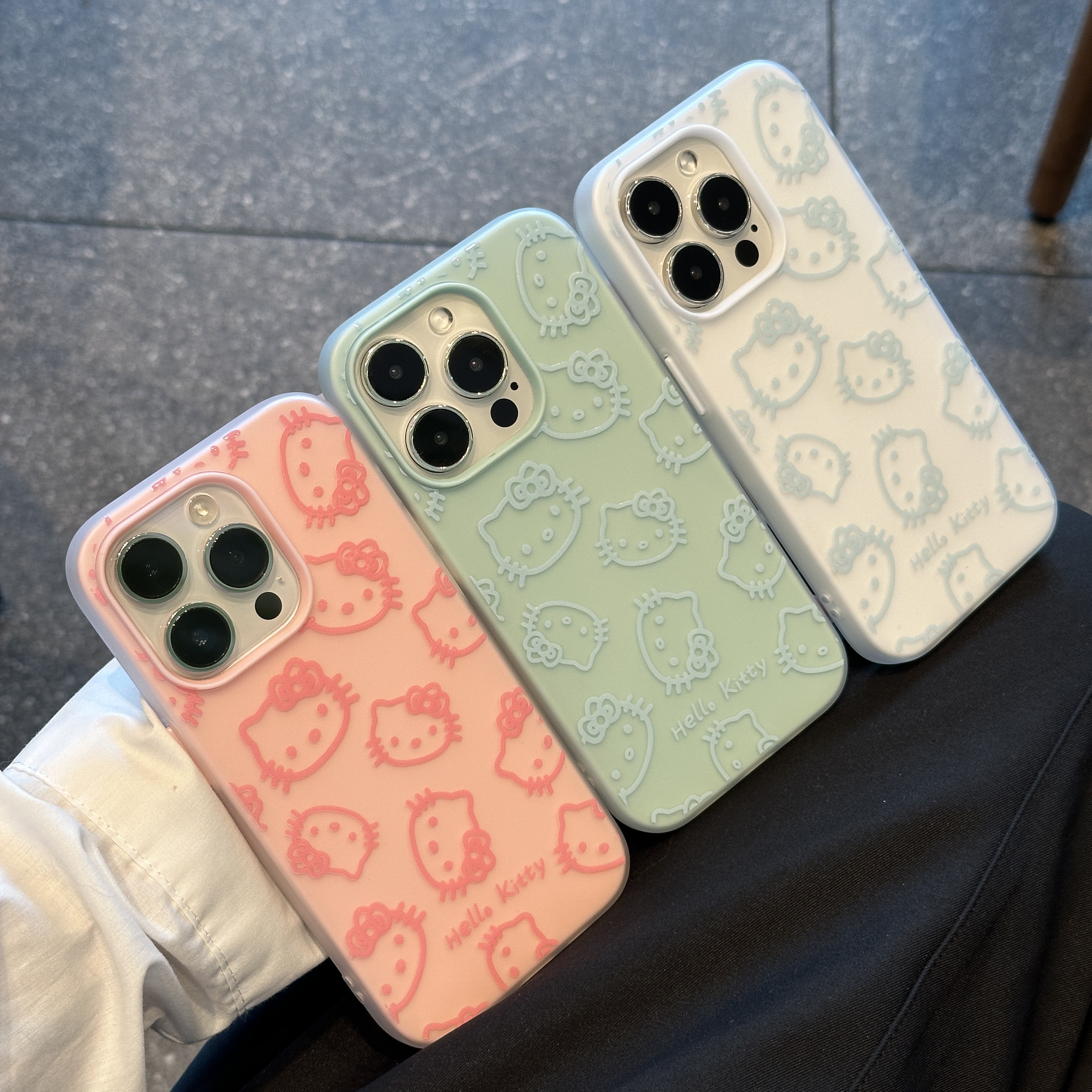 奥菲顿满屏粉蓝线条kt头适用苹果16肤感手机壳华为vivo小米15oppo