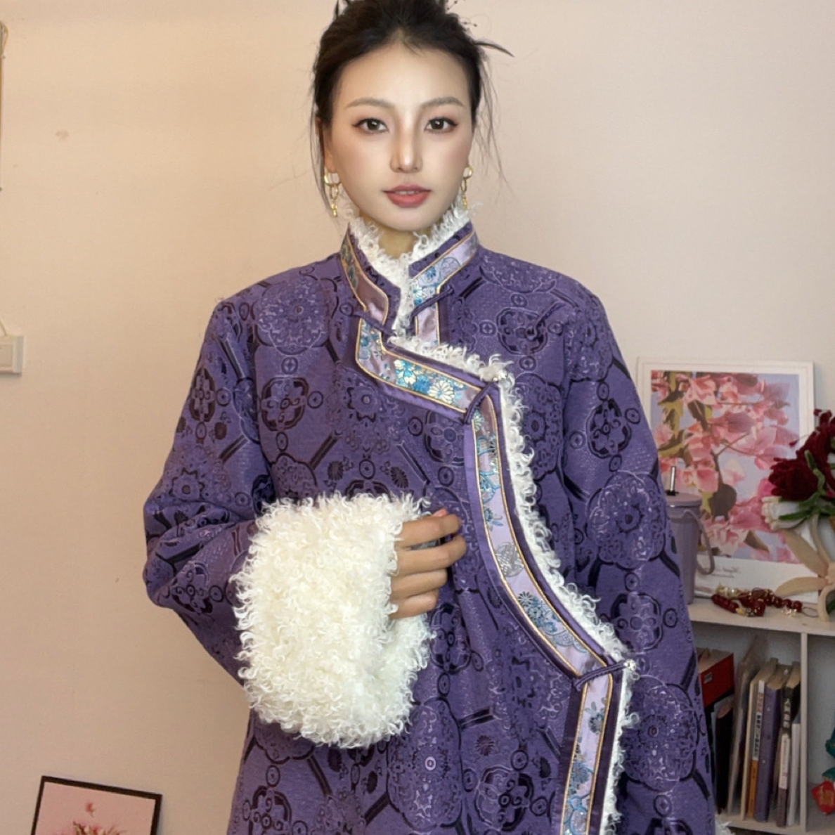 秋冬新款藏式外套时尚百搭气质款加厚加毛