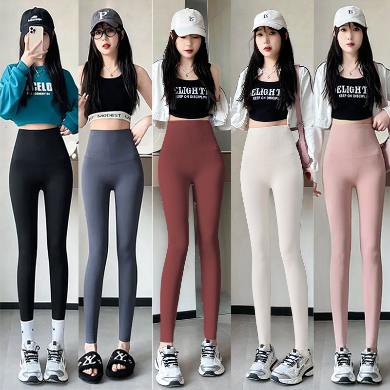 2025新款春季黑金九分蜂窝芭比裤外穿打底裤高腰收腹显瘦瑜伽裤女