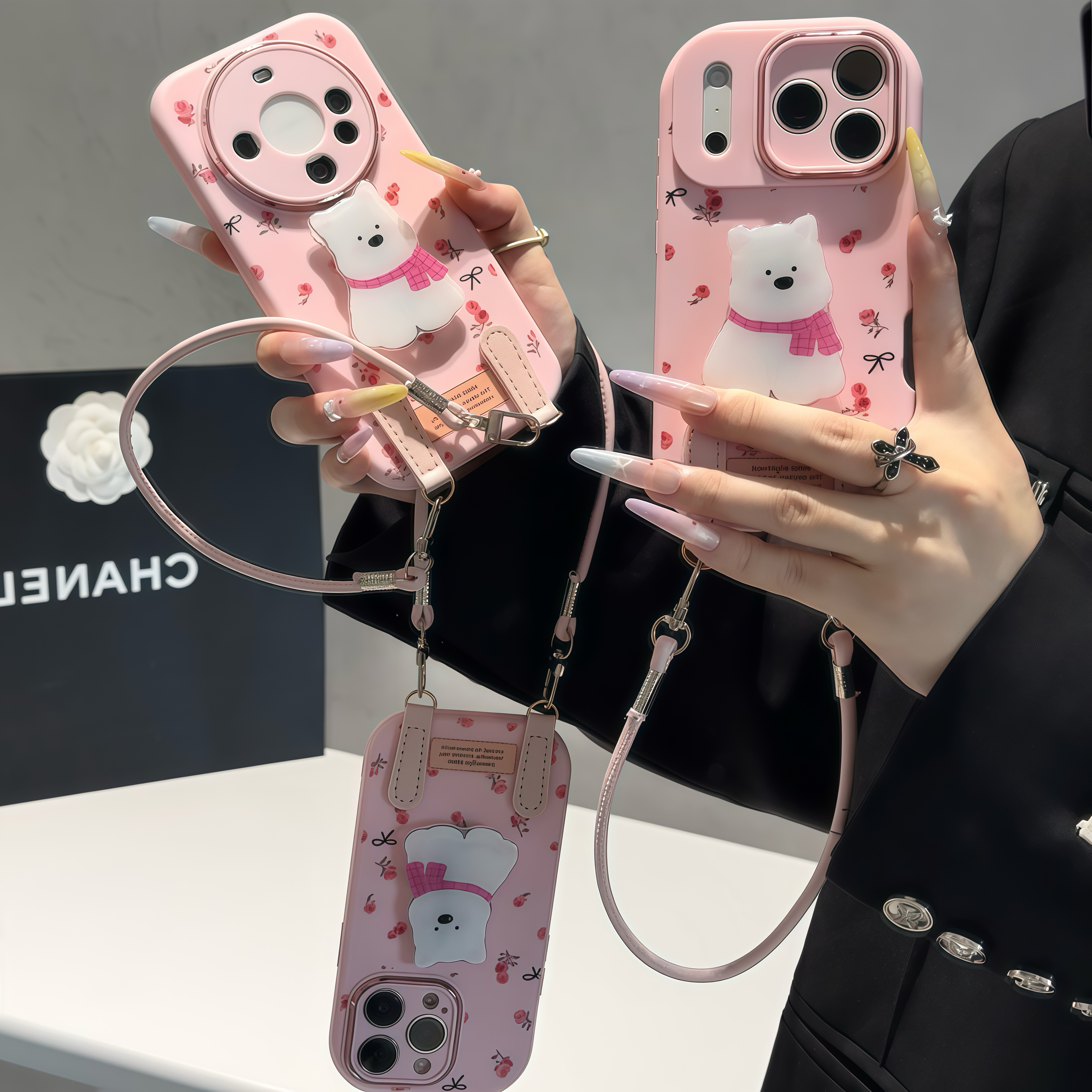 小花西高地支架挂绳适用苹果16/17手机壳iPhone15小米vivoppo华为