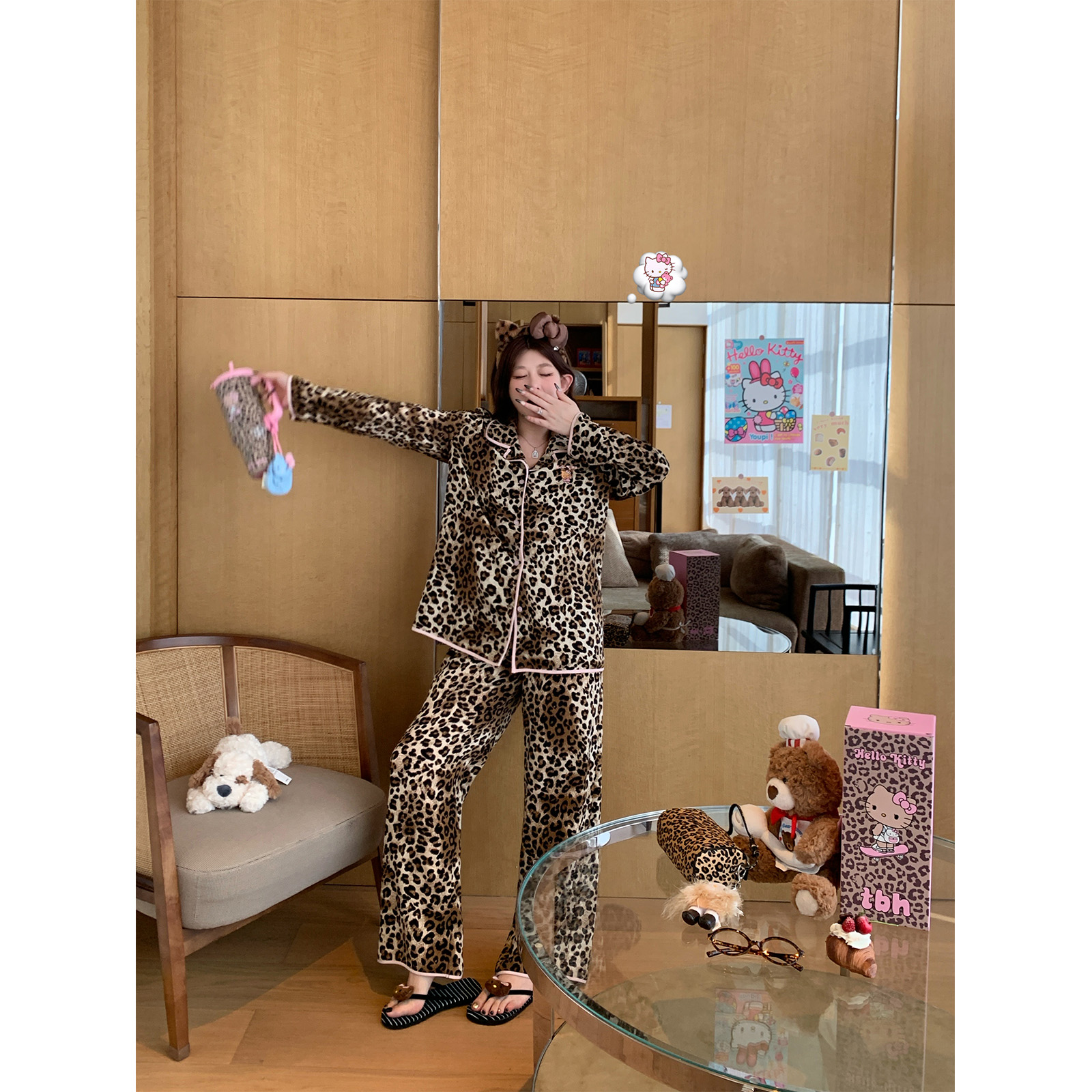 美到豹警啊啊!!【“KT豹纹派”家居私服·野奢水光绸料】ZTAC446