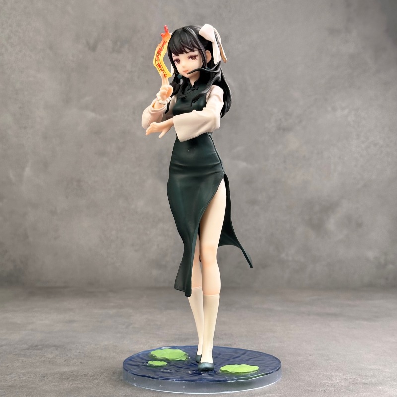 战斗小道士药指 二次元旗袍美少女萝莉手办潮流雕像桌面摆件