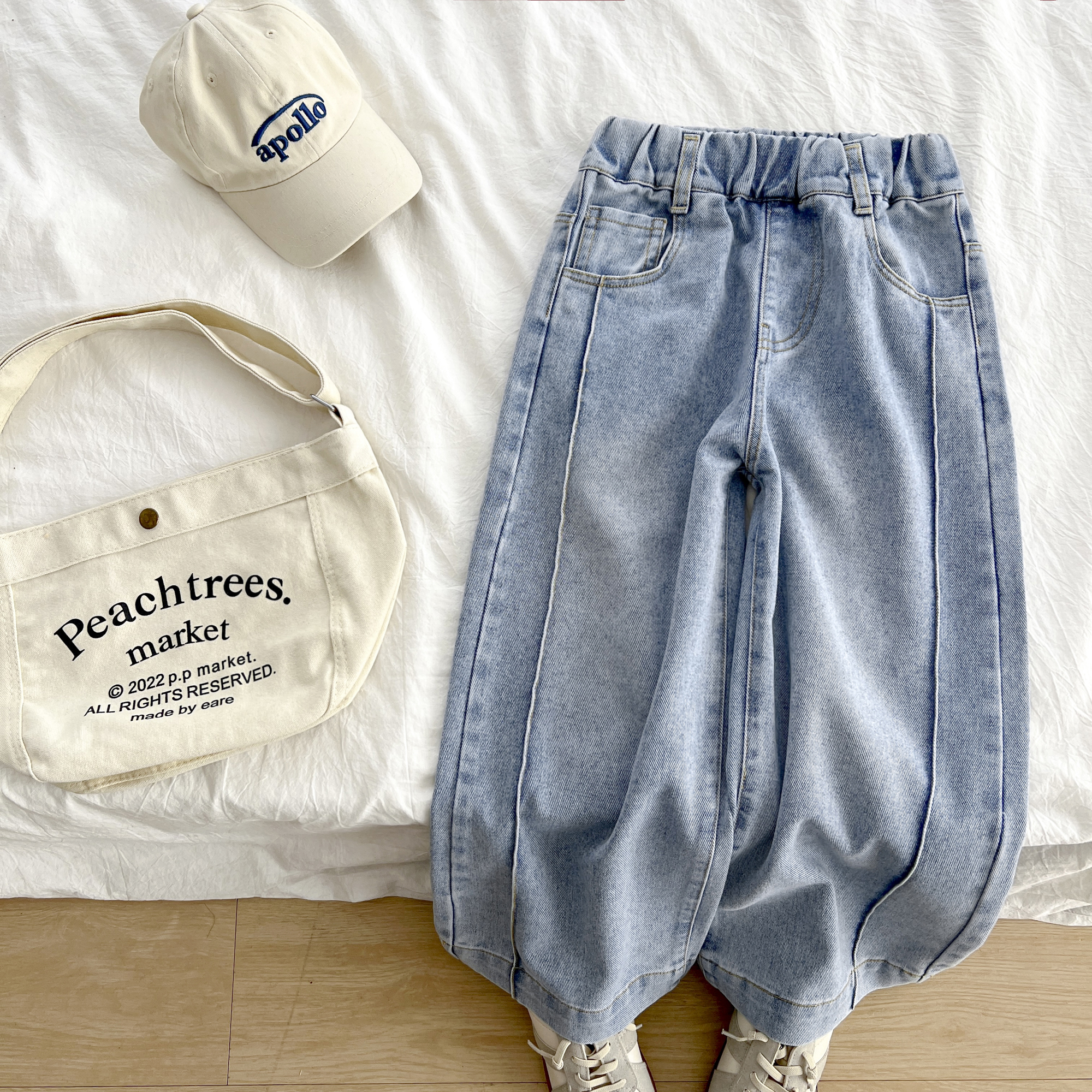 女童女宝宝长裤秋季新款女童装中大童儿童百搭直筒牛仔裤MYMC1004