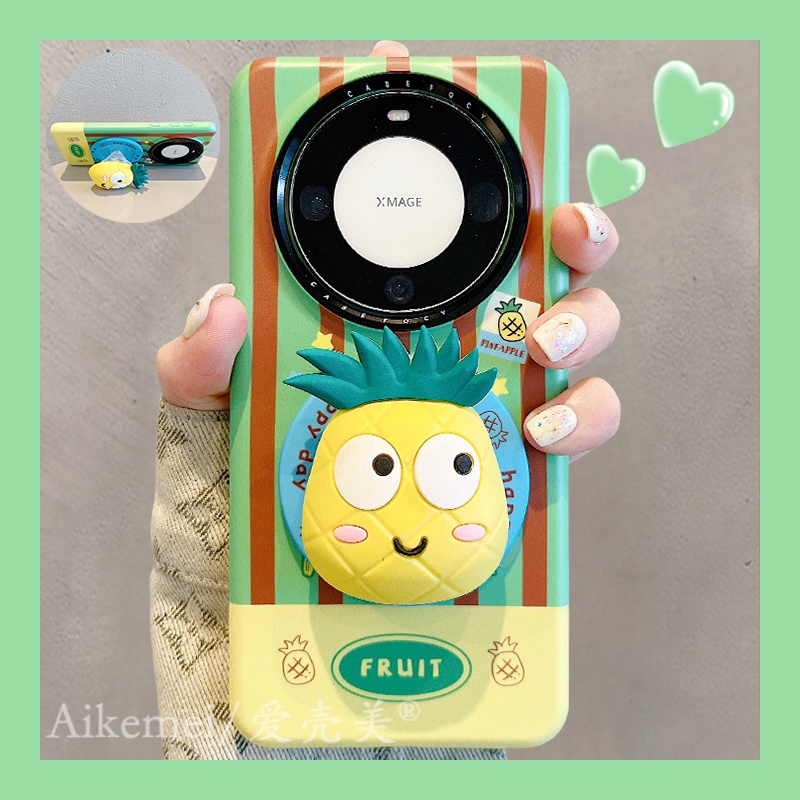 适用华为mate70pro+手机壳菲林撞色条纹mate60pro+菠萝头磁吸支架