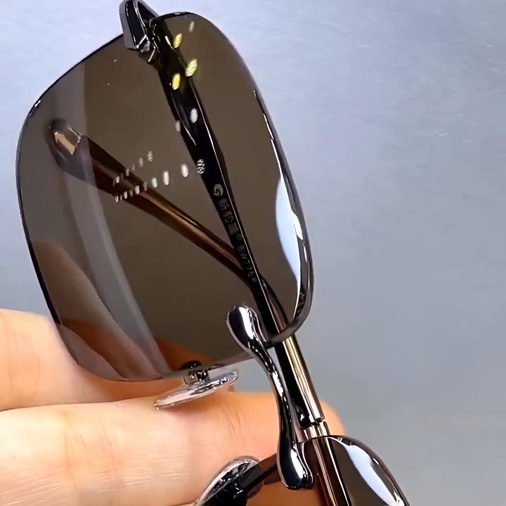 东海天然茶色水晶石头太阳镜高档男款无框水晶眼镜纯天然100%真品