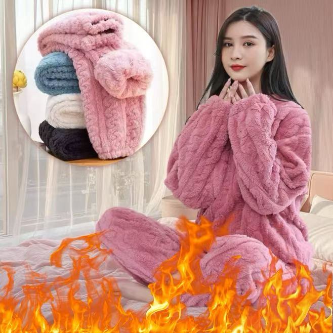 珊瑚绒睡衣女冬季加厚2025年新款加绒睡裤保暖秋冬天家居服套装