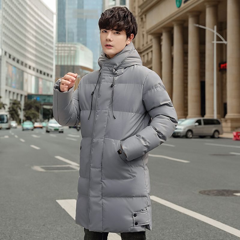 服冬季加长棉大衣男士中长款过膝加厚大码青年连帽大棉袄子