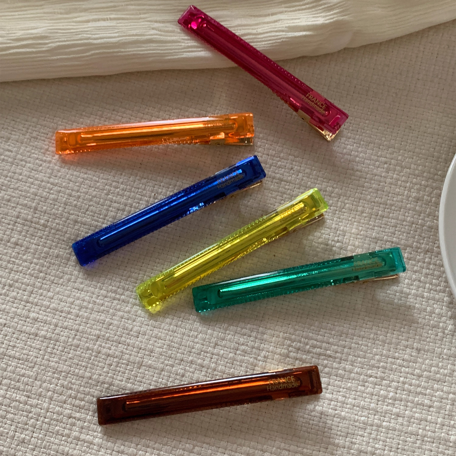 超韩！彩色透明一字夹基础百搭刘海夹发卡化妆夹前额碎发夹子发饰