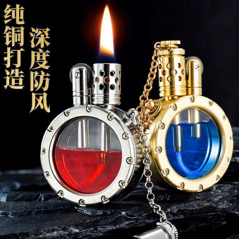 德国WEITELANG异形煤油打火机手工打造重型复古可视透明仓礼品火