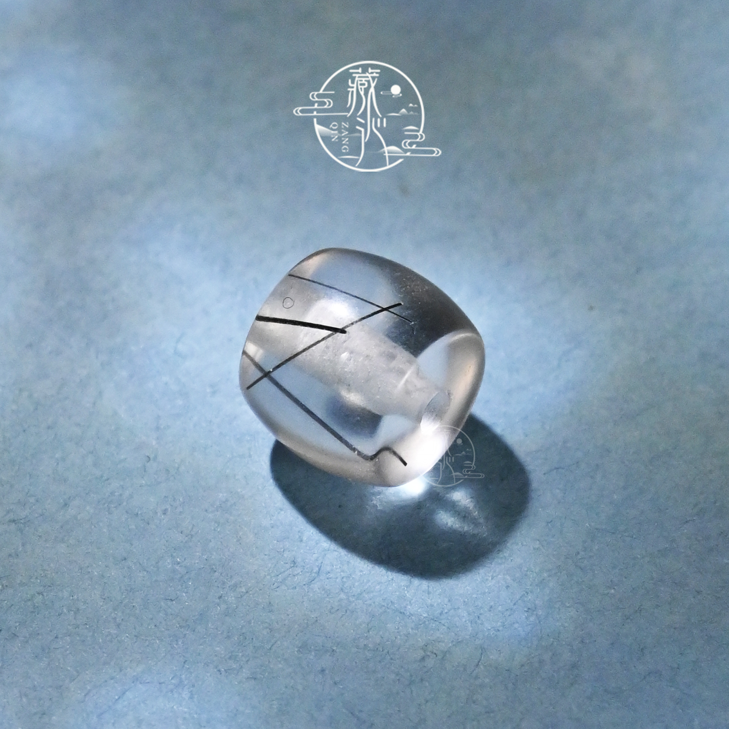 8/10MM黑发晶直切桶珠单珠文玩108手串配饰DIY顶珠配珠腰珠散珠子