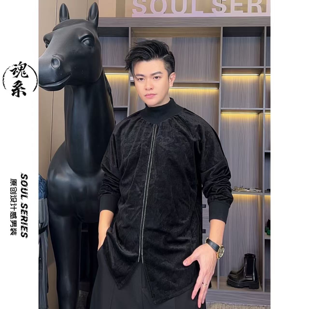 [魂系]秋冬加绒加厚卫衣设计感明线设计暗黑风2527+267