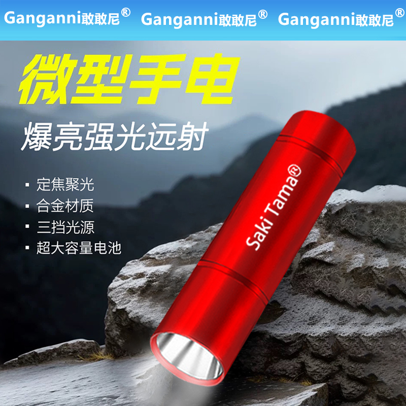敢敢尼LED强光小手电筒可充电远射超亮学生宿舍携带家用户外露营