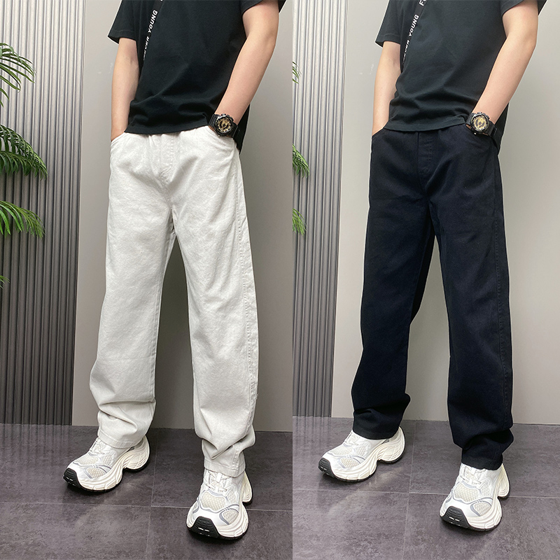 2025年秋季新款美式高街牛仔裤痞帅直筒裤时尚百搭长裤显瘦拖地裤