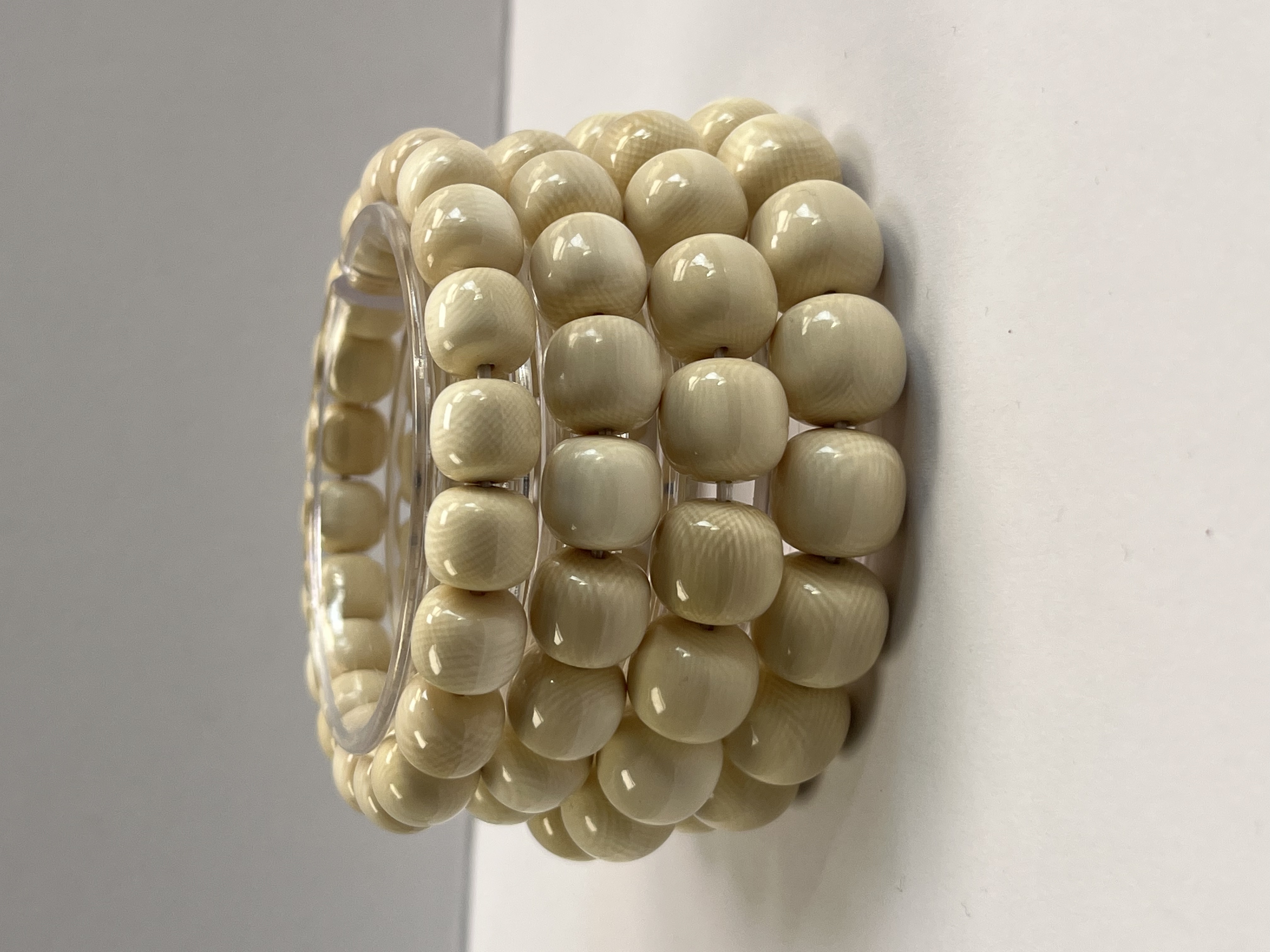 天然猛犸牙满纹老型单圈手串