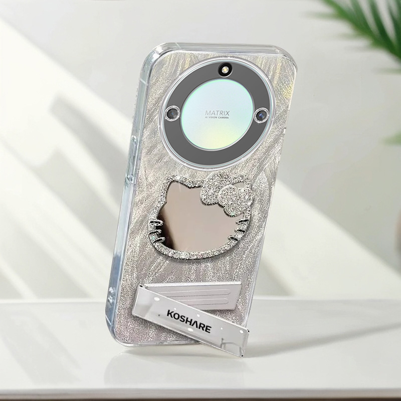 自带镜头膜华为荣耀X40手机壳RMO-AN00镶钻kt猫镜子Honorx40软壳