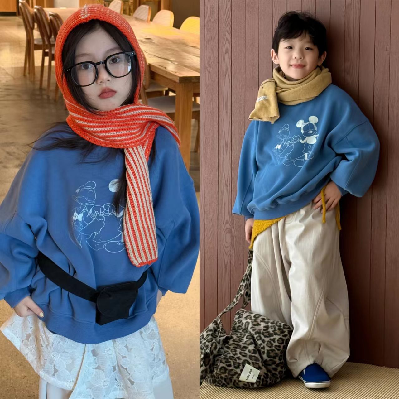 LJ-72372-TBB童装女童卫衣2025秋冬新款米奇加绒卫衣加绒内里锁