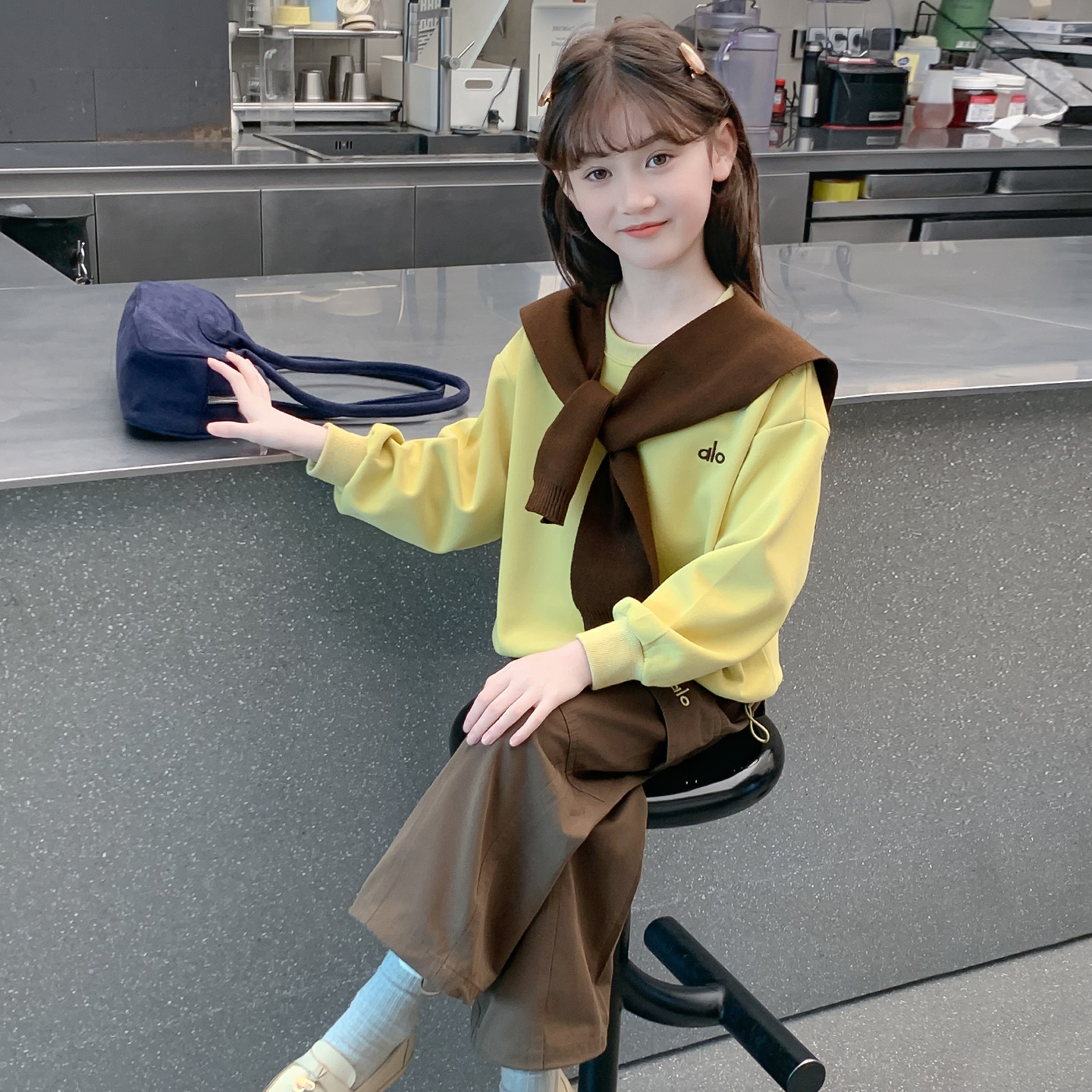 女童秋装套装2025新款儿童洋气时髦网红休闲装春秋款女孩两件套潮