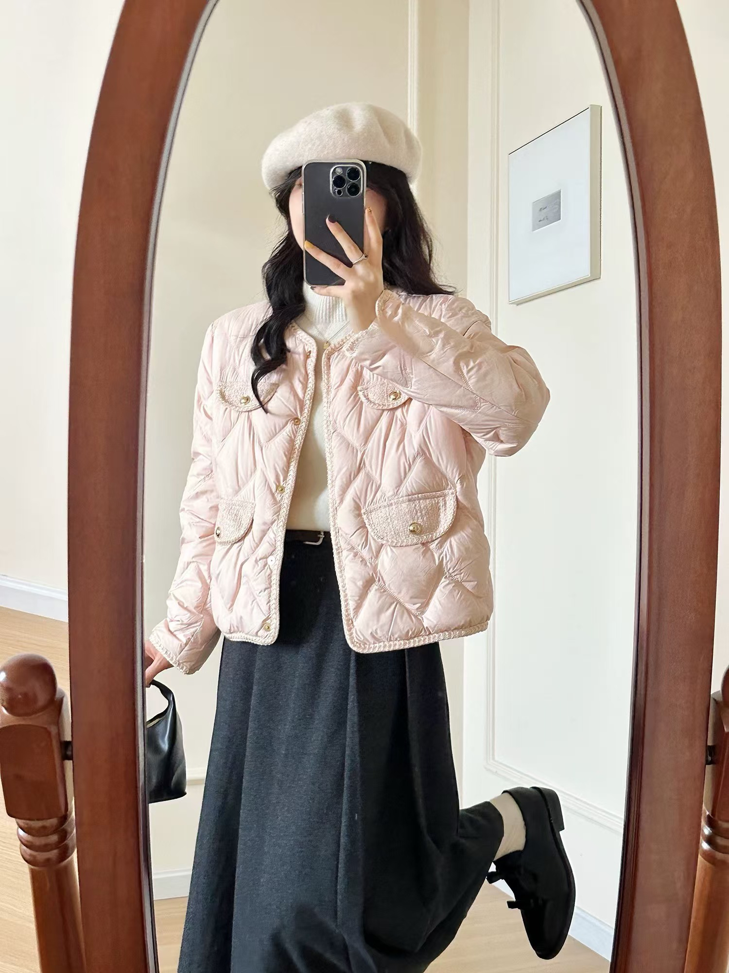 506 白茶茉莉  香香风棉服外套短款小香风